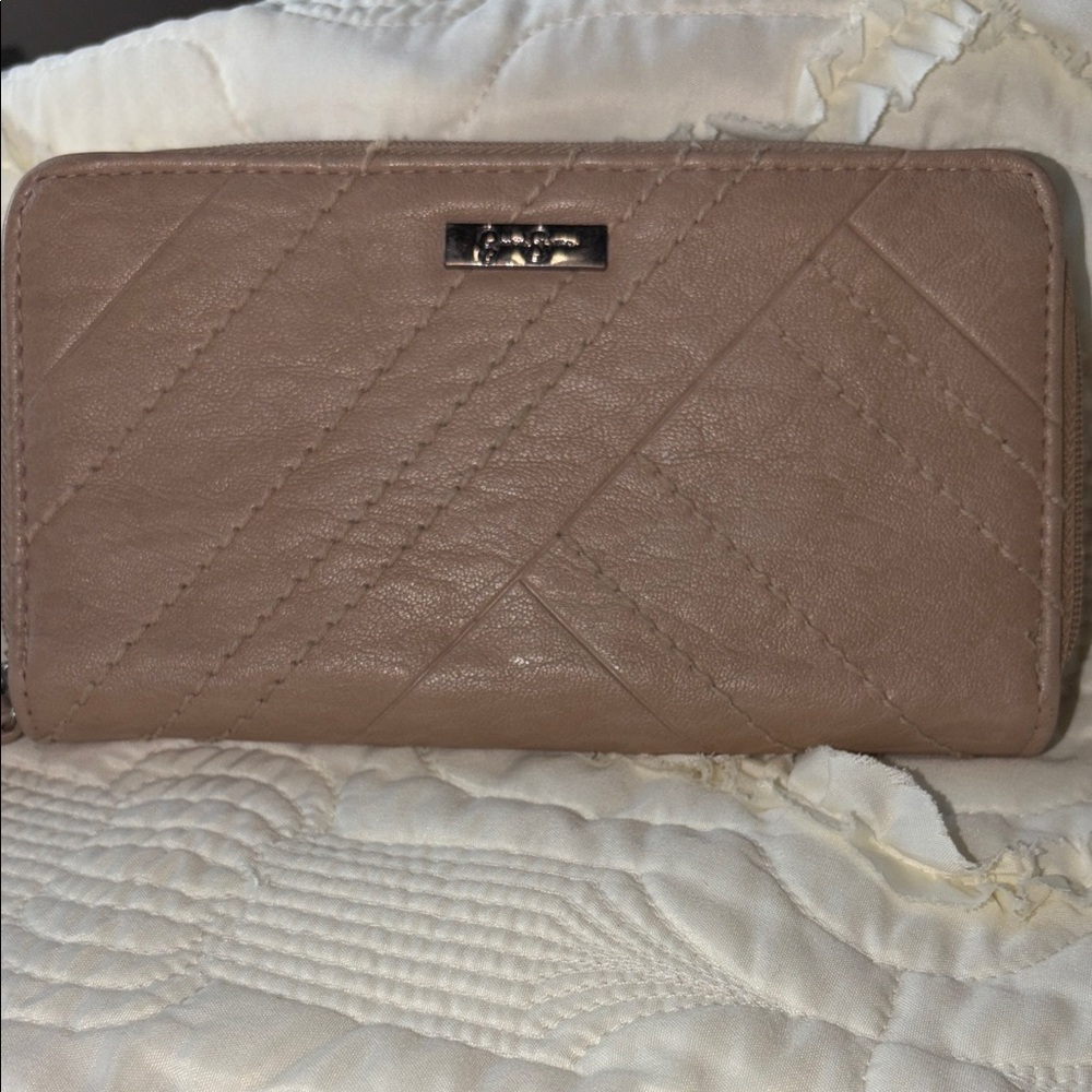 Jessica Simpson Taupe Quilted Wallet